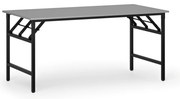 Stół konferencyjny FAST READY, 160x80 cm, czarna podstawa, szary