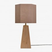 Lampa Stołowa Z Drewna Mango Taraua Drewno Mango & Brown Moka Ø30 Cm Tenerife - Sklum