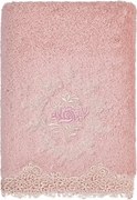 Ręcznik DESTAN  50x100 cm z koronką Stary róż