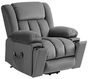 HOMCOM Elektryczny fotel z pomocą przy wstawaniu, miękki aksamitny materiał, porty USB