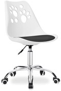 Biały fotel obrotowy z czarną poduszką S6-H77