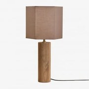Lampa Stołowa Z Drewna Mango Carolina Drewno Mango & Brown Moka Ø30 Cm Tenerife - Sklum