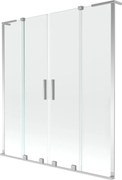 Mexen Velar L Duo parawan nawannowy 2-skrzydłowy rozsuwany 140 x 150 cm, transparent, chrom - 896-140-003-02-01