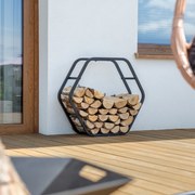 Stojak na drewno Hexagon 87 x 28 x 79 cm czarny PATIO