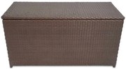Brązowa prostokątna skrzynia ogrodowa z rattanu K2-H69