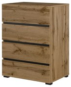 Komoda CROSS 4S 60cm dąb wotan/czarna HELVETIA