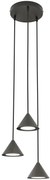 Czarna potrójna lampa wisząca - 4X D129 S1-N90