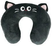 Poduszka podróżna TRAVEL FRIENDS 33x25 cm pluszowa - różne kolory Kolor: Czarny