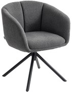 HOMCOM Fotel, tapicerowany z wygodnym siedziskiem, obrotowy, miękki materiał, do 120 kg, Ciemnoszary