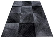 Dywan nowoczesny Plus Kwadraty szaro-czarny 80 cm x 150 cm