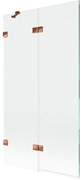 Mexen Lunar parawan nawannowy 2-skrzydłowy lewy 100 x 150 cm, transparent, różowe złoto - 897-100-100-60-00-L