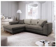 Rozkładany narożnik w kształcie L z pojemnikiem LAGOA lewy taupe/szary