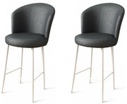 Zestaw krzeseł barowych Uras Anthracite and White, 2 szt., 2 szt.