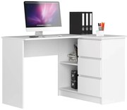 Białe Biurko Komputerowe Narożne Z Szufladami E2-Z90