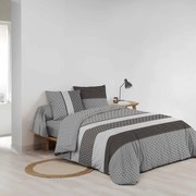 Czarno-biała bawełniana pościel dwuosobowa z prześcieradłem/6-częściowa 240x220 cm Meiko – douceur d'intérieur