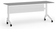 Mobilny stół PRIMO MOVE, 180x60 cm, biała podstawa, grafit
