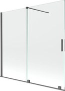 Mexen Velar parawan nawannowy 2-skrzydłowy rozsuwany 170 x 160 cm, transparent, gun gray szczotkowany - 896-170-000-01-66