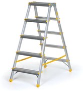 Aluminiowe stopnie dwustronne ALVE EUROSTYL, 2x5 stopni, wysokość 1,04 m