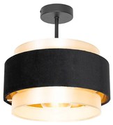 Nowoczesna lampa sufitowa czarna ze złotem - Elif Nowoczesny Oswietlenie wewnetrzne