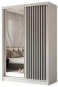 Szafa przesuwna - Lamel z lustrem 150 cm, biały mat