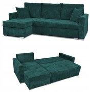 Narożnik Bonito rozkładany z funkcją spania Family Meble sztruks ciemno szary