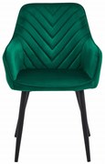 Krzesło NANA - ciemna zieleń aksamit / nogi czarne x 1