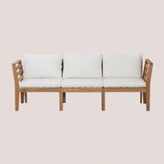 Filips 3-częściowa Modułowa Sofa Ogrodowa Z Podłokietnikami Z Drewna Akacjowego Gardenia Biel - Sklum