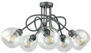 Żyrandol natynkowy EVIE 5xE27/60W/230V antracyt/przezroczysty