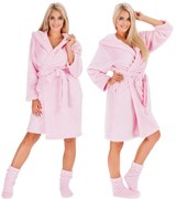 Szlafrok damski Nancy Pink + skarpety L/XL