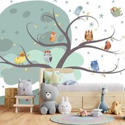 Fototapeta - Drzewo z sowami (196x136 cm)