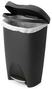 Czarny plastikowy kosz na śmieci z pedałem 50 l Brim – Umbra