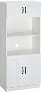 HOMCOM Kuchenny szafka Bufet kuchenny Szafka, Styl wiejski, 2 szafki, 2 półki, 70 cm x 40 cm x 170 cm Biały + Czarny