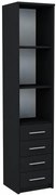 Czarny regał z szufladami i półkami D7-N29