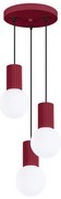 Lampa wisząca HALO 3P burgund ryflowana SOLLUX  LIGHTING