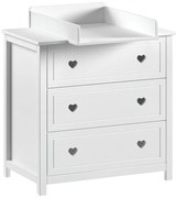 Biała komoda dziecięca z przewijakiem 90x103x73 cm Amori – Vipack