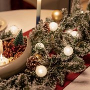 Świąteczna girlanda biała ze złotem 270 cm z LED i timerem - Jack