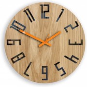 Zegar na ścianę nowoczesny drewniany z dużymi cyframi okrągły cichy loft