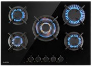 Klarstein Goldflame 70cm Płyta gazowa 5 palników Czarny