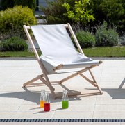 Leżak ogrodowy drewniany Gozo Komfort szary PATIO