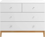 Komoda LIVIA 120 4S biała/buk