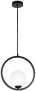 Lampa wisząca, kula w okręgu, czarna BOSTON 1xE14