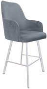 Hoker Westa krzesło barowe tkanina Welur podstawa metalowa