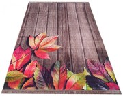 Brązowy prostokątny dywan z motywem drewna G7-S31