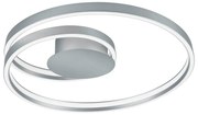 Szara lampa sufitowa LED ze sterowaniem głosowym/mobilną aplikacją i metalowym kloszem Ciola – CINQUE