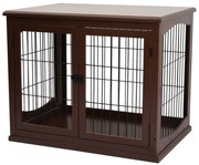 PawHut Buda dla psa, 2 wejścia, zamknięta, MDF i metal, 58,4 x 81,3 x 66 cm, Czarny