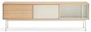 Kremowobiała komoda pod TV w dekorze drewna dębowego Teulat Yoko