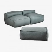 Modułowa Sofa Ogrodowa 2-częściowa Z Pufem Dojans Éter Zieleń - Sklum
