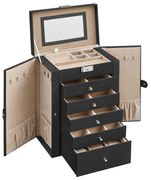 Kasetka na biżuterię czarna, schowki, szuflady JBC152B01