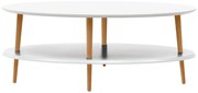 Ława owalna OVO LOW 110x70 biała RAGABA