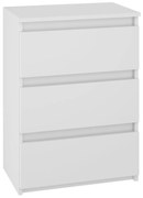 Komoda BASIC 3 szuflady - Biała | 50x75x40